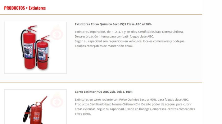 comprar extintor en Chile