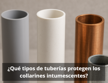 ¿Qué tipos de tuberías protegen los collarines intumescentes?