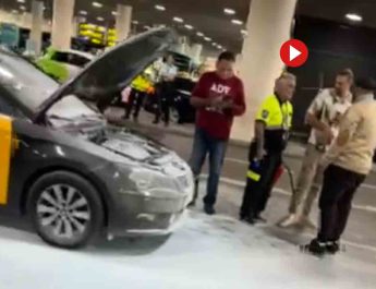 Taxi arde en El Prat: fallan los extintores y crece la indignación