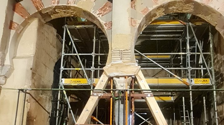 Restauración especializada tras el reciente incidente en la Mezquita-Catedral de Córdoba. Intervención técnica y conservación estructural