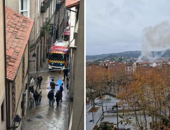 Incendio en el casco histórico de Ourense: Intervención de emergencia en un conocido restaurante. Un suceso que alteró la rutina del mediodía.