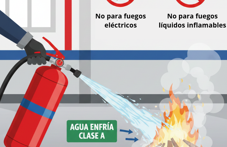 Extintor de agua para que tipo de fuego